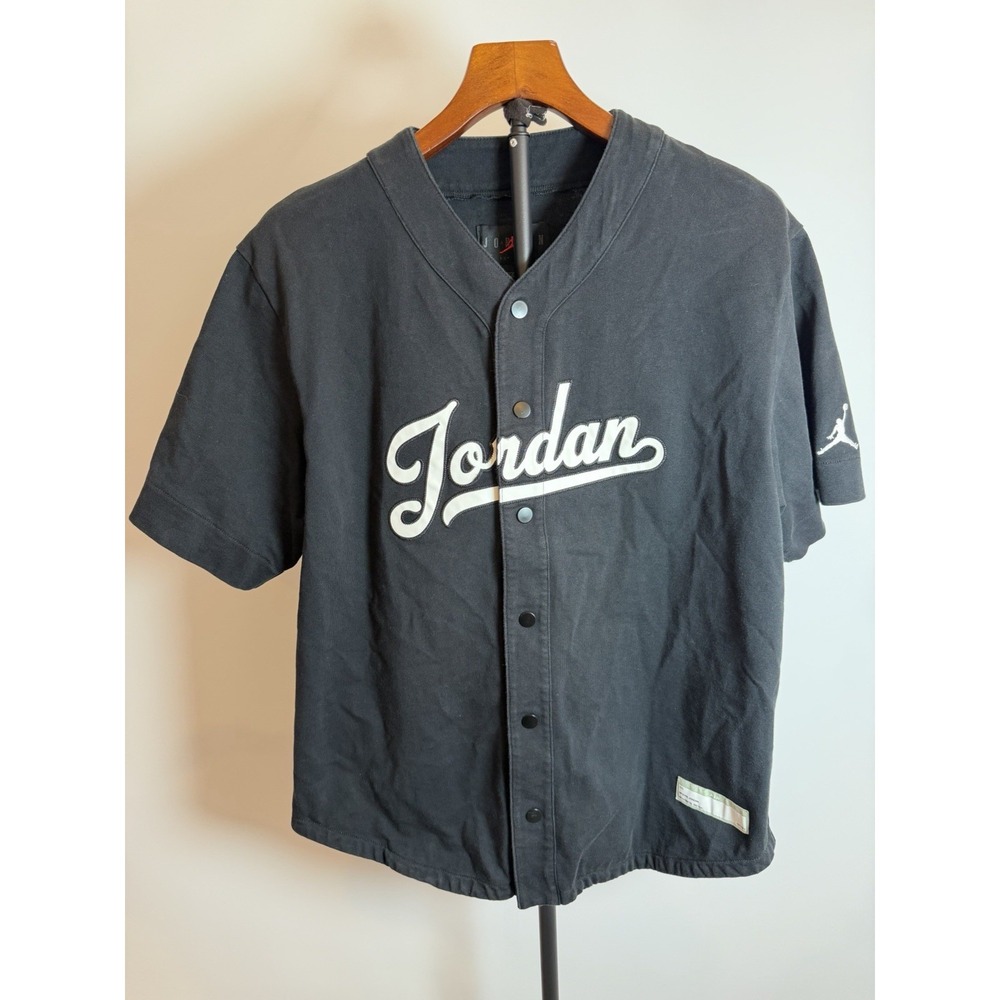 Authentic Jordan Flight MVP Baseball Jersey B&W FN4663-010 Loose Fit Size M
